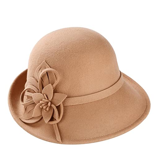 Chapeau fedora en feutre vintage avec noeud papillon élégant pour femme