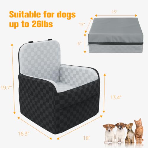 PETICON Waterproof Dog Car Seat with Memory Foam