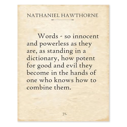 Nathaniel Hawthorne - Words - Inspirational Literary Quote Poster, Wall Art for Home School and...
