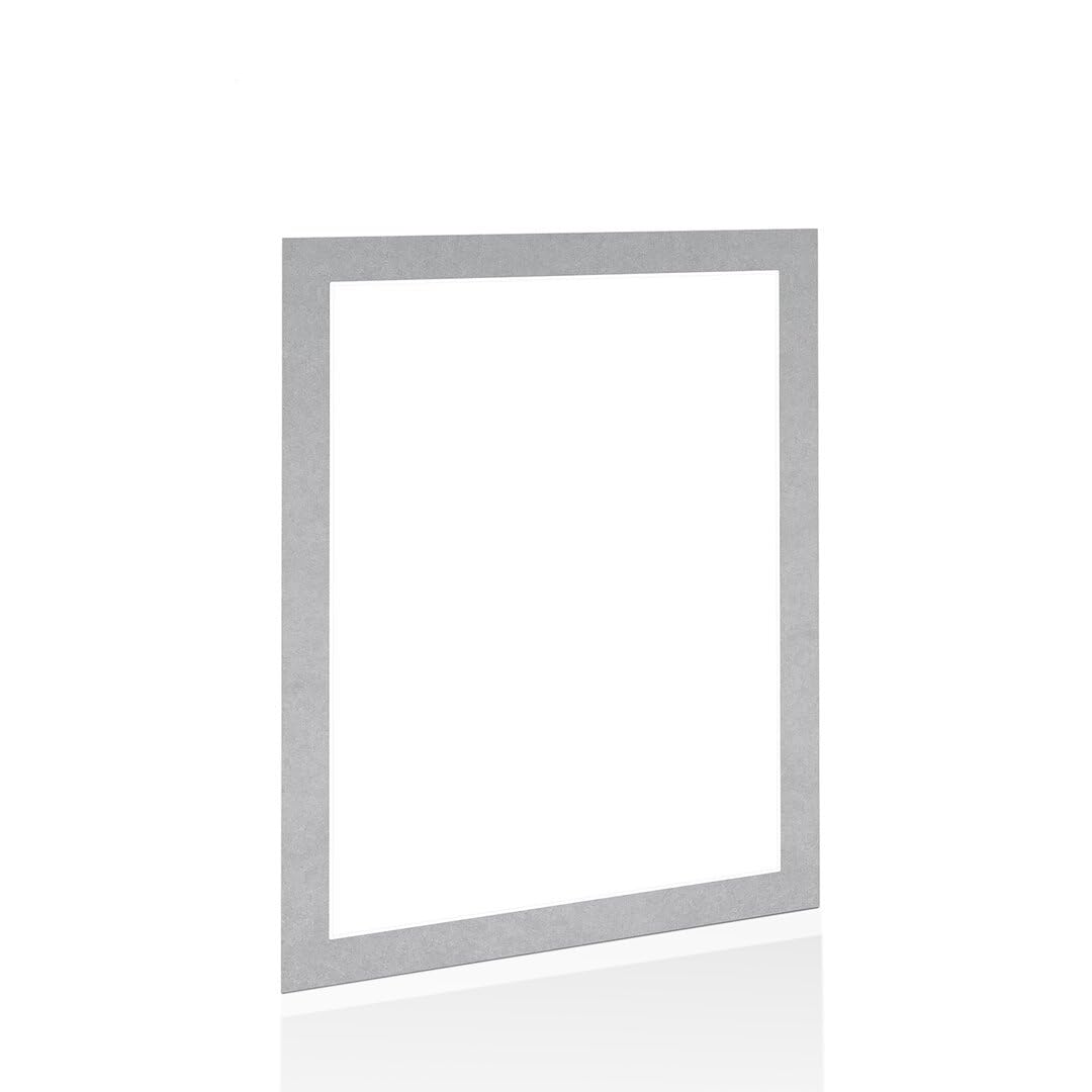 Procut Global 80x60cm Silver Picture Mounts to Fit 70x50cm Aperture - Precision Cut Cardboard Photo Mount - Ideal for Frames, Prints, Artwork & Certificates - Sizes & Colours Available