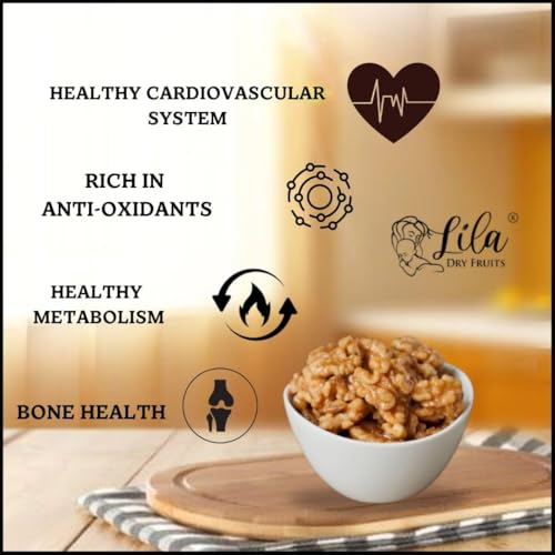 Image of LILA DRY FRUITS Walnut 100 gm x 2 | Walnuts Kernal 100% Natural Without Shell Grade-8pcs | Akhrot Giri Dry Fruit Rich in Iron and Protein | Wallnuts Low in Calorie Nuts Perfect for Gifting