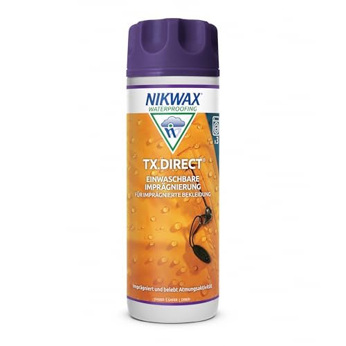 Nikwax TX.Direct Wash-In 300ml Imprägniermittel Stellt die Atmungsaktivität & wasserabweisenden Eigenschaften von Outdoor-Jacken Hosen & Ausrüstung wieder her. Empfohlen für Gore-Tex und SympaTex.