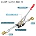 Cabrestante Manual 4000kg 3m cable palanca tracción 2 ganchos arrastre portátil