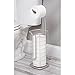 mDesign Steel Freestanding Toilet Paper Holder Stand and Dispenser Stand with Storage for Extra Toilet Paper in Bathroom - Holder 3 Mega Rolls of Toilet Tissue - Omni Collection - Satin