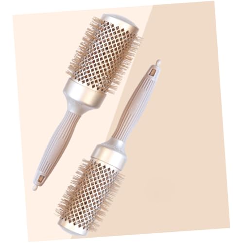 Beaupretty Cepillo Moldeador de Aluminio Profesional para Mujer Peine Rizado Ergonómico para Salón y Doméstico Peine Desenredante Suave para Cabello