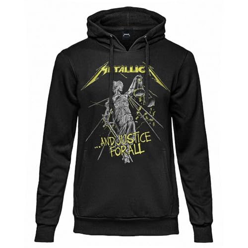 Metallica Sweat officiel And Justice for all. Sweat à capuche unisexe en coton. Coupe régulière...