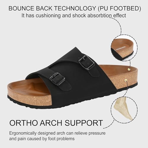 Image of Centrino Men's Berkin-Style Slip-On Sandals | Open Toe Design | Soft PU Footbed | Lightweight & Comfortable | Arch Support | On-Grip Sole | Casual Outdoor Wear (6866)