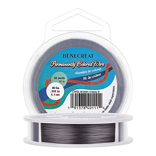 BENECREAT 26-Gauge Gunmetal Kupferdraht, 60 m, Poliert, Ideal für Schmuckkomponenten