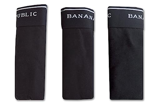 Banana Republic Mens Organic Cotton Blend Elastic Waistband 3 Pack Boxers Briefs, (Large, Black/Black/Black)
