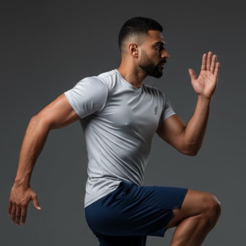 Image of Round Neck Moisture Absorbing Performance Half Sleeve Slim Fit T-Shirt for Men | Quick Dry Technology | Light Weight & Breathable Fabric | Ideal for Indoor & Outdoor Physical Activity
