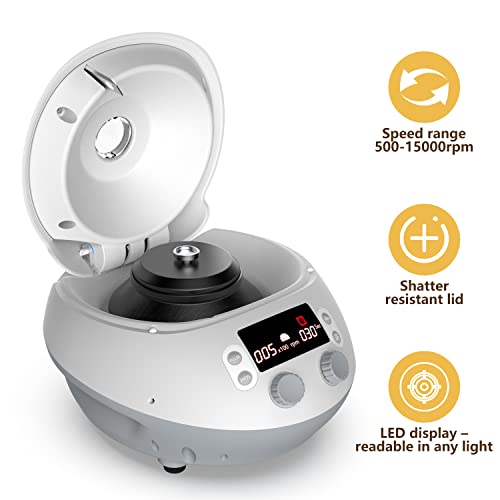 4E's Usa High Speed Micro Centrifuge - Benchtop Centrifuge 500-15000 Rpm Speed With 15100Xg Rcf, Lab Benchtop Centrifuge Machine With 12-Tube Rotor For 0.2Ml/0.5Ml/1.5Ml/2Ml #TOP1