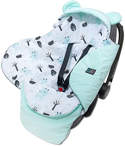 Manta para asiento de automóvil - Algodón y terciopelo Cozy Travel Swaddle para asientos de niños, carritos, capazo, portabebés, cochecito - Funda suave y saco de dormir con capucha Cover