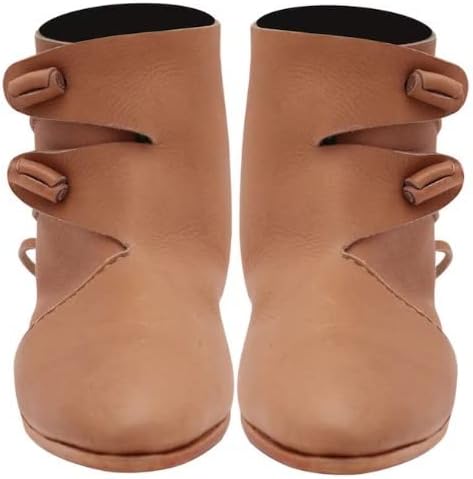 medieval leather Women's Double Toggle Boots Viking Renaissance Medieval Shoes