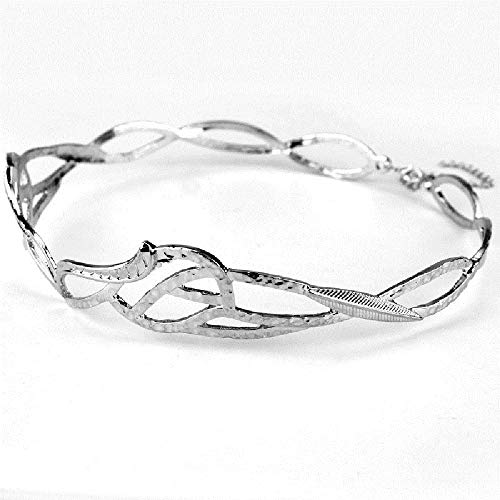 Le Liin Gold Silver Headband Woodland Elf Tiara Elven Headpiece Fairy Crown Woodland Tiara Circlet Fashion Headpiece (silver)
