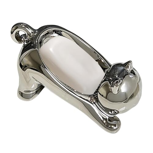 Porte-éponge en Forme de Chat – Porte-Savon en Forme de Chat pour évier de Cuisine, Porte-Savon pour Chat, Plateau à éponge Tendance, récipient à Savon...