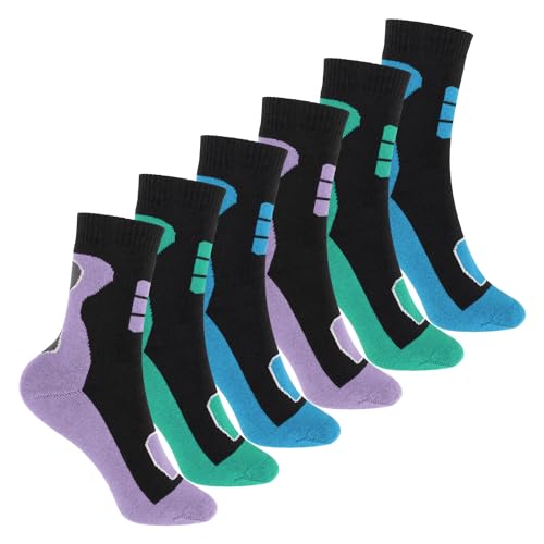 Footstar Kinder Outdoor Socken (6 Paar) Bunte Vollfrottee Socken...