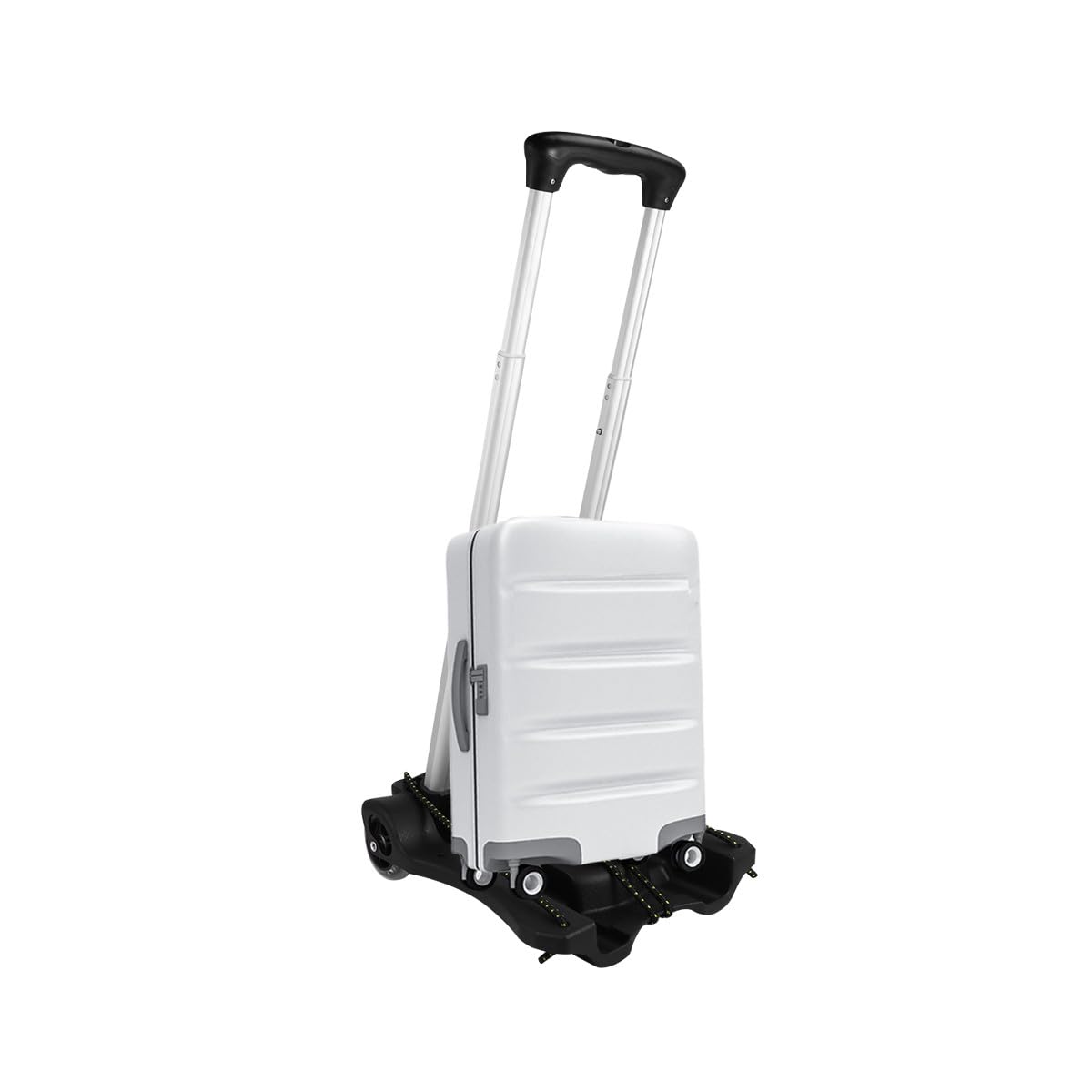 Carrito Plegable de Aleación de Aluminio Negro, Carrito de Mano Silencioso Ruedas Dobles, Práctico para Transportar Suministros y Compras