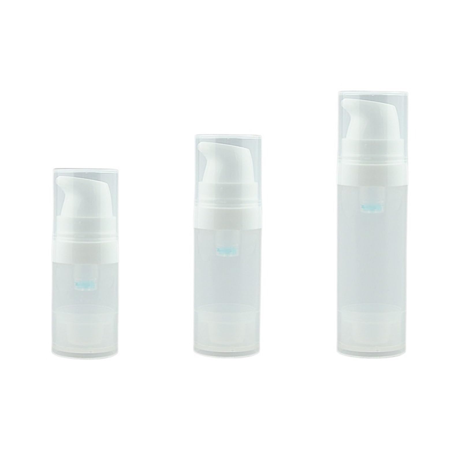 SKPVPOKOYL 3Pcs Press Type Vacuum Cosmetics Plastic Bottles For Travel Sample Bottles(Mixed pack)