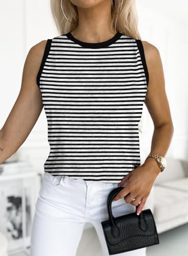 EVALESS Tank Tops for Women 2025 Spring Summer Outfits Cute Polka Dots Sleeveless Tops Loose Fit Shirts3