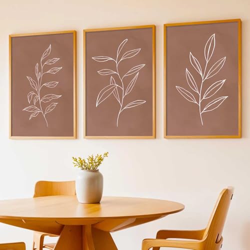 Image of kotart Aesthetic Botanical Art Home Decoration Painting | Floral Paintings With Frame For Living Room Bed Room Hotel Wall Decor Digital Reprint Set of 3 (13X17 inch)
