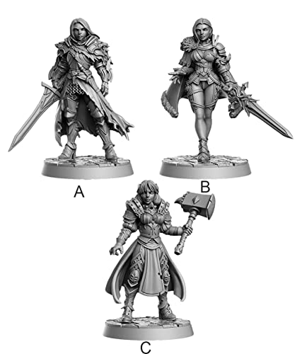 Figura de guerrera de resina para ensamblar 56mm miniatura 2