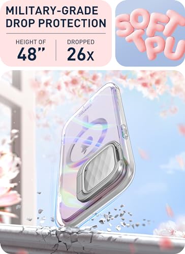 Image of i-Blason Cosmo Mag for iPhone 15 Pro Max Case with Camera Cover Stand, [Compatible with MagSafe] Slim Stylish Full-Body Protective Case with Built-in Screen Protector (Wave)
