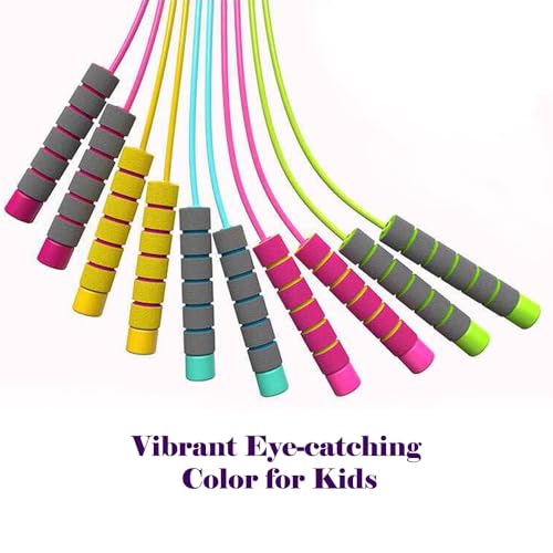 6-Pack Adjustable Jump Ropes for Kids & Teens - Colorful Skipping Ropes with Soft Foam Handles - Ideal for Outdoor & Indoor Play, Fun Games Activity, Fitness, Exercise, and Party Favors - Image 4