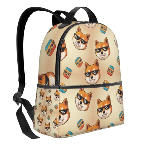 Leisure Rucksacks, Lightweight Sunglasses Funny Doge Meme Dog Backpack for Outdoors and Bicycle2