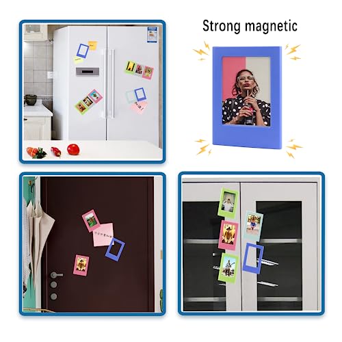Leonuliy Refrigerator Magnets Photo Frame, Fridge Magnetic Photo Frame For Polaroid Fujifilm Instax Mini Film, 10 Colors, Pack Of 10. #TOP3