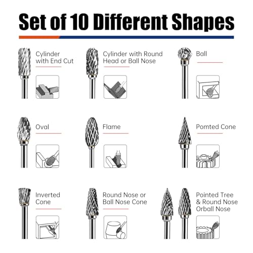 10Pcs Dremel-Compatible Carbide Bits