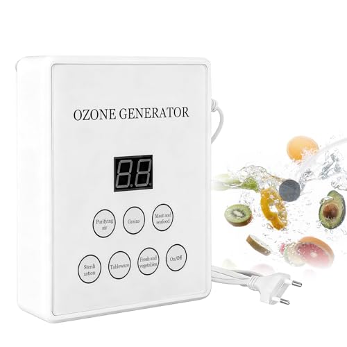 Ozongenerator für Wasser und Luft Reinigung, 400 mg/h Ozongerät mit Timer, Wand- oder Tischmontage Desinfektionswerkzeug für Auto Zimmer Obst Gemüse