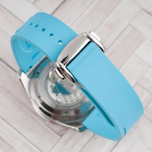 Image of StrapHabit Quick Release Deployant Rubber Watch Strap For Large and Small Wrists - Women and Men - Band FKM Deployment 19mm, 20mm, 21mm, 22mm