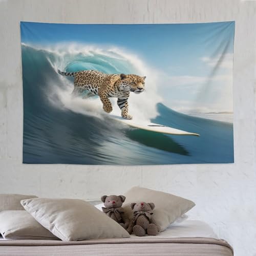 Tapisserie murale guépard esthétique grand format pour décorer un dortoir étudiant