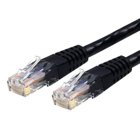 Image of StarTech 3ft CAT6 Ethernet Cable - Black CAT 6 Gigabit Ethernet Wire -250Mhz 100W PoE RJ45 UTP Molded Network Patch Cord with Strain Relief (C6PATCH3BK) | 250MHz bandwidth, Gold-plated RJ45, Patch Cable, Ethernet Cord, UTP Molded Network, Strain Relief, 10Gbps speeds