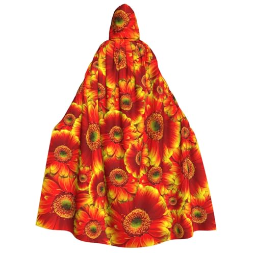 Viiuhvjbj Capa unisex con capucha para adultos, diseño de girasol naranja, carnaval, Halloween, Navidad, cosplay, para fiestas de disfraces de brujas, vampiros