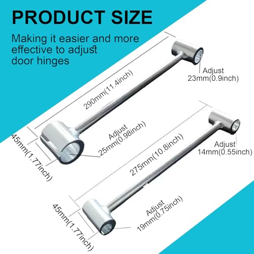 Image of Hinges Gap Adjusting Wrench, Door hinge repair tool, Upgraded steel double-ended door hinge repair wrench, Heavy-duty door hinge adjustment tool for standard round bolts (two-pack)