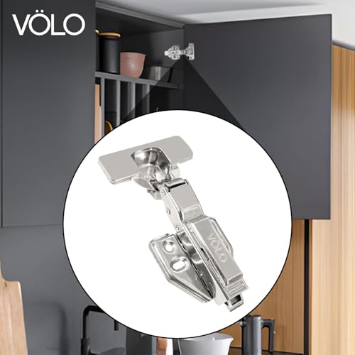 Image of VOLO 2D Soft Close Cabinet Hinges for Furniture, Wardrobes, Doors, and Storage Units | Mild Steel | 1 Year Manufacturer Warranty | (8 Crank | Half Overlay, 4 Pieces (2 Set))