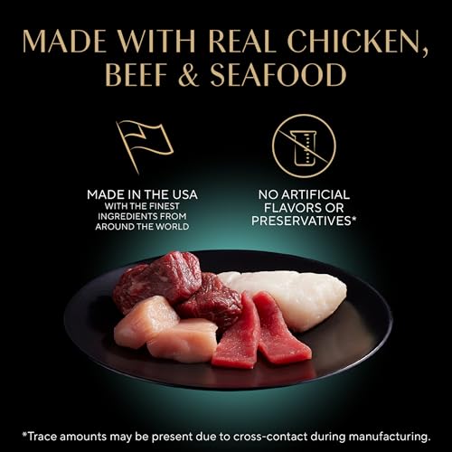Image of Sheba Perfect Portions Wet Cat Food Pate, Savory Chicken, Tender Beef, Tender Whitefish & Tuna Entree, Cat Food Wet Recipe Variety Pack, 2.6 oz. Twin-Pack Trays (36 Count, 72 Servings)
