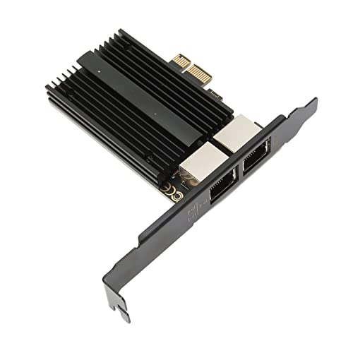 Yunseity PCIe Network Card, 2.5Gbps Dual Port Gigabit Ethernet Card con soporte de perfil bajo para escritorio, estación de trabajo, servidor y laptop miniatura 7