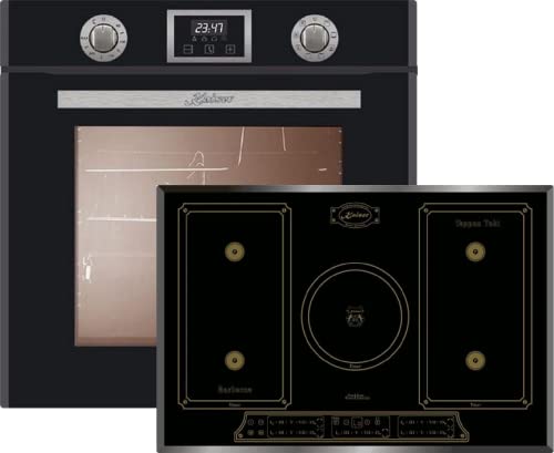 Kaiser Küchengeräte Backofen-Set EH 6326 Sp+KCT 7797 FI Em, Elektro Einbau Backofen, Autark, 79L, 10 Funktionen + Induktions- Kochfeld 77cm, FREE ZONE, PowerBoost 4,3 KW, 5 QuickHeat