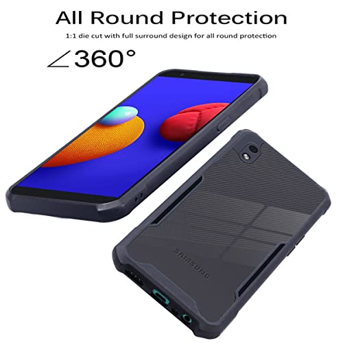 Image of Jkobi Back Cover Case for Samsung Galaxy A3 Core (Crystal Glass Back | Camera Protection | Shockproof Bumpers | Professional Black)