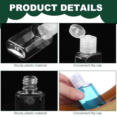 120 Pcs Travel Bottles, 1 oz/30 ml, Clear, Plastic, Leak-Proof Flip Cap, Perfect for Travel, Camping, Outdoor Activities3