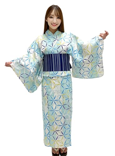 Dita ENSHU Women's Traditional Easy Wearing Kawaii Yukata Robe(Japanese Casual Kimono) Full Set 4