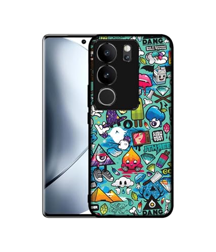 Image of Crazy Design Premium 2D Printed Metal Back Case Cover for Vivo V29 5G / V29 Pro 5G, Multicolour