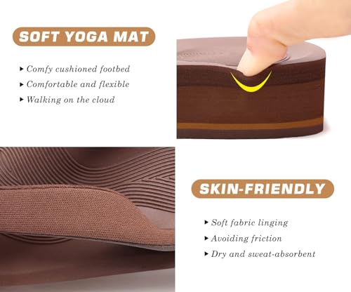 Image of COFACE Flip Flops for Women With Comfortable Arch Support Ladies Fashion Platform Thong Sandals Soft Yoga Mat Sole For Beach /Indoor Outdoor