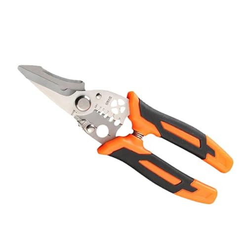 Wire Stripping Pliers, 8-16AWG Multi-Function Crimper & Cutter with Anti-Slip Handle & Safety Lock, for Copper Cables, Electrician and Home DIY Tool