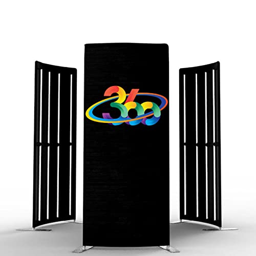 ZLPOWER 3FT Photo Booth Enclosure Backdrop Background Tents Customized Logo Tension Fabric Movable Backdrops Degree Camera Video Photostudio with RGB 24 PCS LED Light for Rental Wedding Party