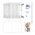 12 Steps Attic Ladder, Wall-Mounted Pull Down Attic Stairs with Handrails 881.85lbs Loading Capacity, Folding Attic Ladders with Anti-Slip Pads and Pull Ring for Garage Roof Basement (White)