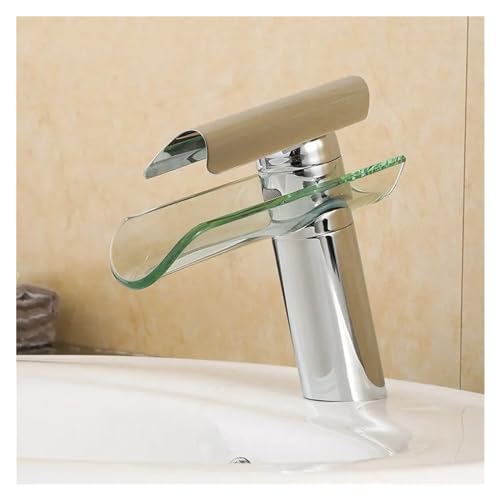 Grifo de cascada cromado con monomando para un control fácil del agua caliente
