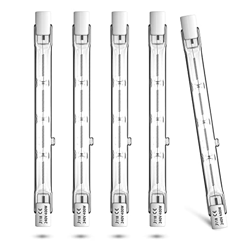 【Risparmio Energetico ad alto Rendimento】: Dimensioni standard: Φ8 * 118mm, 400W, 7500 lumen. Tensione: AC 220-240V. Sostituzione diretta per tutti i portalampade a doppia estremità T3 118mm r7s. (Si prega di misurare le dimensioni della base della lampada prima dell'acquisto)